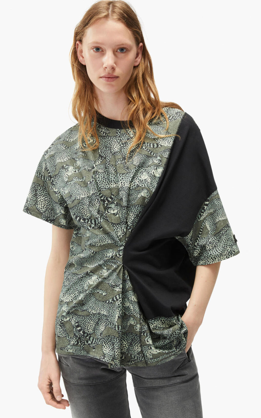 Kenzo Archive draped Tシャツ レディース ライト緑 - GBJAON340